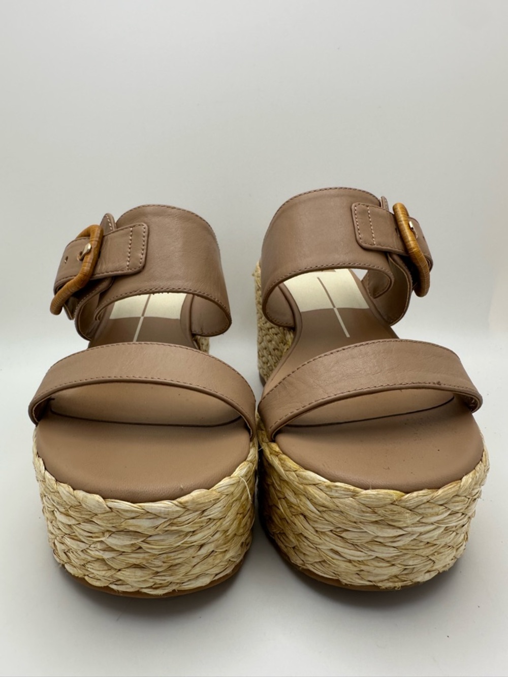 Dolce Vita Raffia Woven Platform Wedge Sandals Coastal Resort Vacation Size 7 - Picture 6 of 12